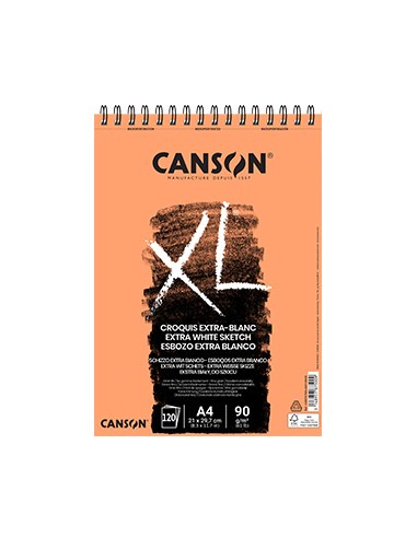 Bloco Espiralado Canson XL Extra Blanc A4 90gr 120 Folhas