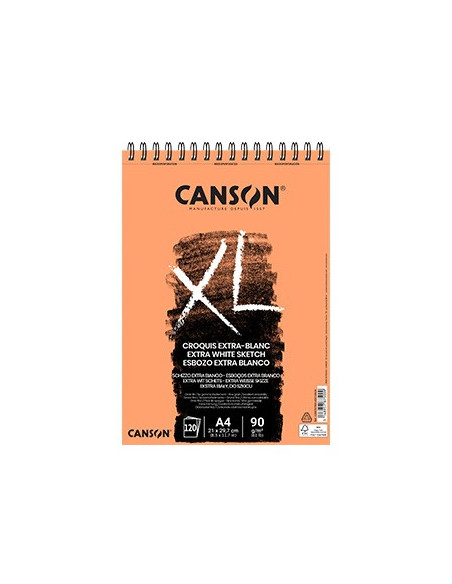 Bloco Espiralado Canson XL Extra Blanc A4 90gr 120 Folhas