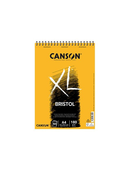 Bloco Espiralado Canson XL Bristol A4 180gr 50 Folhas