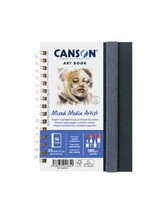 Caderno Canson Artbook Mixed Media Artist A5 300gr 56 Folhas
