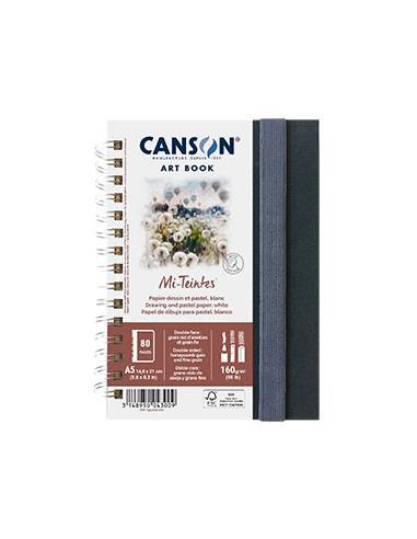 Caderno Canson Artbook Mi-Teintes A5 160gr 80 Folhas