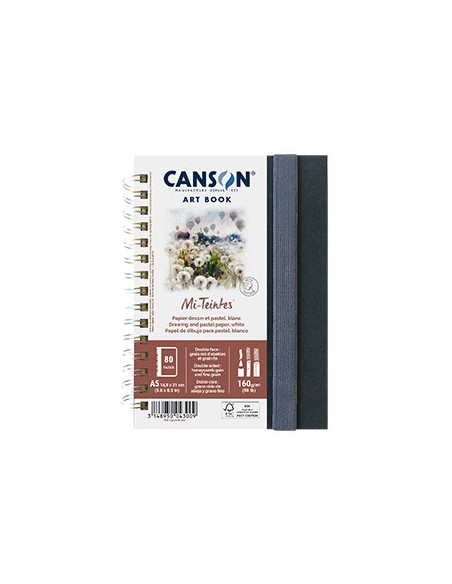 Caderno Canson Artbook Mi-Teintes A5 160gr 80 Folhas