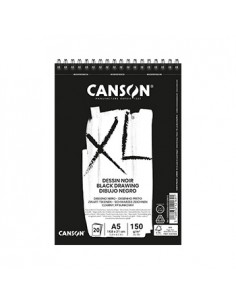 Bloco Espiralado Canson XL Dessin Noir A5 150gr 20 Folhas