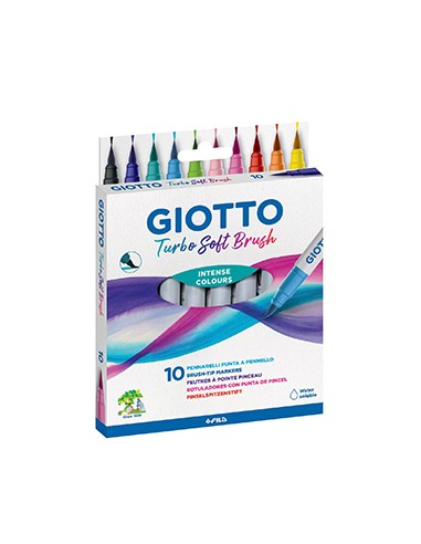 Marcador Feltro Aguarelável Giotto Turbo Soft Brush 10 Cores