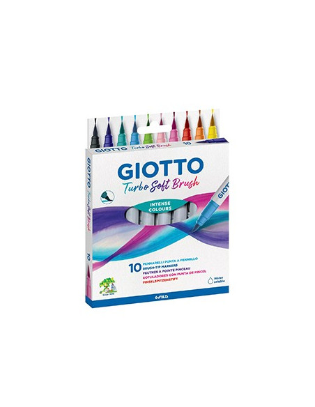 Marcador Feltro Aguarelável Giotto Turbo Soft Brush 10 Cores