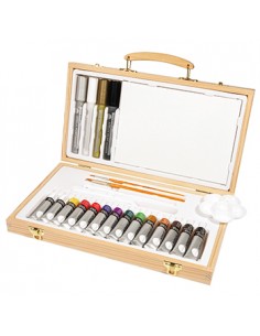 Conjunto Simply Set Acrílico Caixa de Madeira 26 Peças