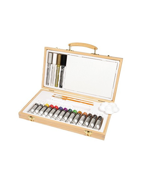 Conjunto Simply Set Acrílico Caixa de Madeira 26 Peças