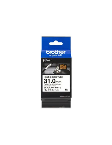 Fita Tubo Termo Retrátil 31mmx1,5m Branco/Preto