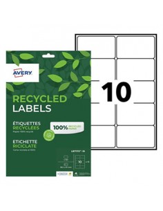 Etiquetas Recicladas 99,1x57mm Avery 15 Folhas 150un