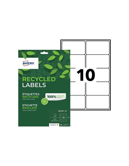Etiquetas Recicladas 99,1x57mm Avery 15 Folhas 150un