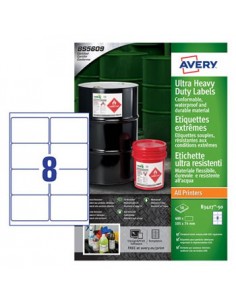 Etiquetas Ultra-Resistentes 105x74mm Avery 50 Folhas 400un