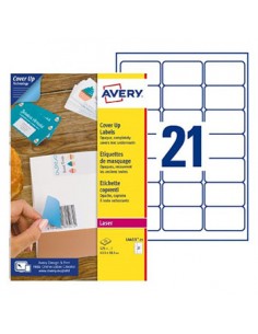 Etiquetas Ocultar 63,5x38,1mm 25 Folhas 525un