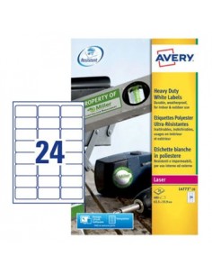 Etiquetas Resistentes 63,5x33,9mm Avery 20 Folhas 480un