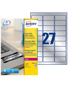Etiquetas Resistentes 63,5x29,6mm Avery 20 Folhas 540un