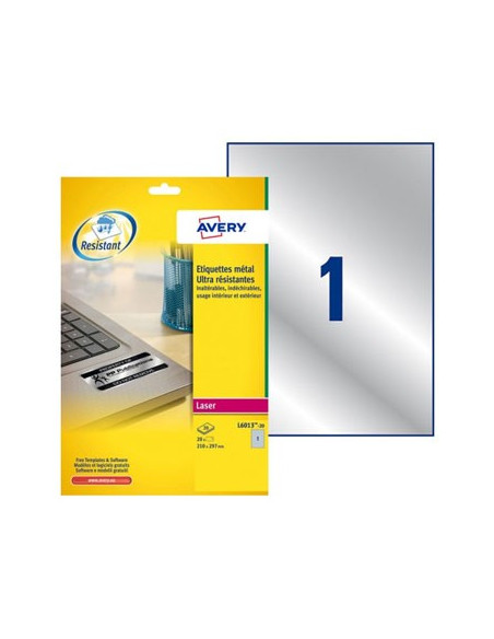 Etiquetas Resistentes 63,5x29,6mm Avery 20 Folhas 540un