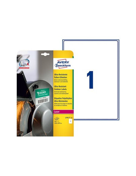 Etiquetas Ultra-Resistentes Polietileno 210x297mm Avery A4
