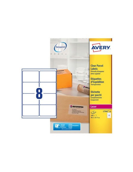 Etiquetas Expedição 99,1x67,7mm Avery 25 Fls Transp. 200un