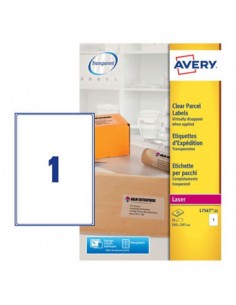 Etiquetas Expedição 210x297mm Avery 25 Fls A4 Transp. 25un