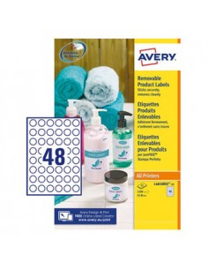 Etiquetas Redondas Removíveis 25mm Avery 25 Folhas 1200un