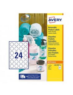 Etiquetas Redondas Removíveis 37mm Avery 25 Folhas 600un