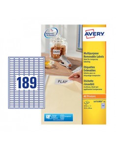 Etiquetas Removíveis 25,4x10mm Avery 25 Folhas 4725un