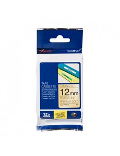 Fita Laminada 12mmx8mts Ouro Premium/Preto