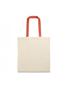 Saco de Compras 100% Algodão Alças em Vermelho Compridas