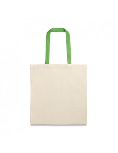 Saco de Compras 100% Algodão Alças em Verde Compridas