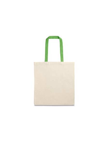 Saco de Compras 100% Algodão Alças em Verde Compridas