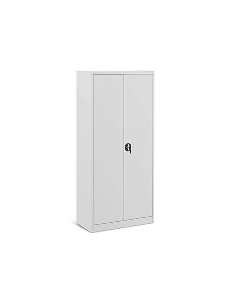 Armario Portas Bater 4 Prateleiras Fechadura Rotativa Cinza