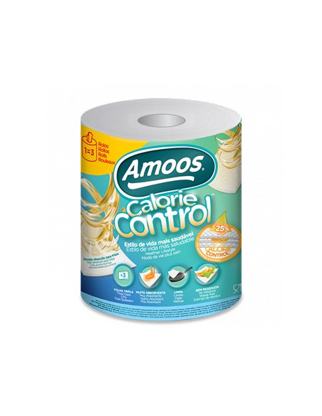 Rolo Toalhas Mão 026mx20,7cm 3Fls Amoos Calorie Control 1un