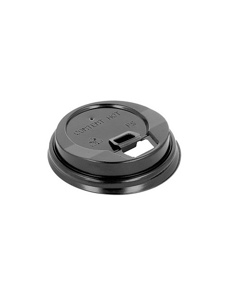Tampa Alta para Copos 120ml 6,2cm Preto PS 100un
