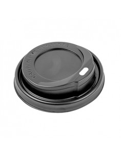 Tampa Alta para Copos 240ml 8cm Preto PS 100un