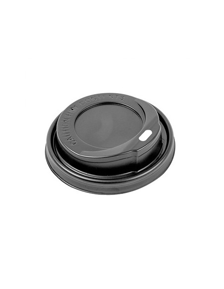 Tampa Alta para Copos 240ml 8cm Preto PS 100un