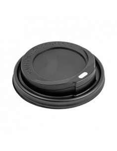 Tampa Alta para Copos 360/480ml 9cm Preto PS 100un