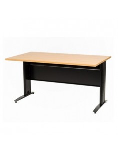 Secretária Individual c/Painel 1200x800x740 Preta / Faia