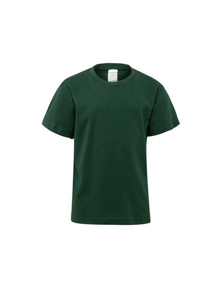 T-Shirt Criança Algodão 155g Verde Garrafa Tamanho 3/4