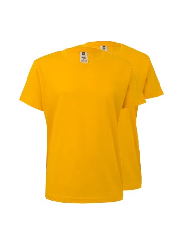 T-Shirt Criança Algodão 155g Amarelo Tamanho 1/2 Pack 2un