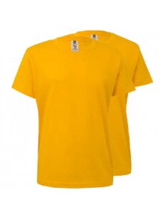 T-Shirt Criança Algodão 155g Amarelo Tamanho 7/8 Pack 2un