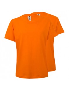 T-Shirt Criança Algodão 155g Laranja Tamanho 3/4 Pack 2un