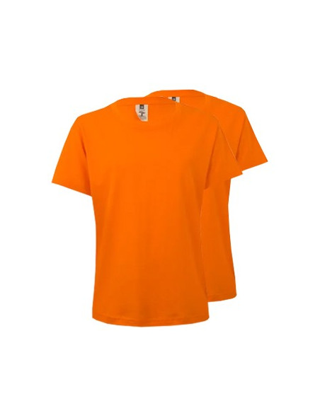 T-Shirt Criança Algodão 155g Laranja Tamanho 3/4 Pack 2un