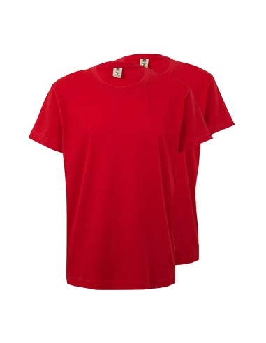 T-Shirt Criança Algodão 155g Vermelho Tamanho 1/2 Pack 2un