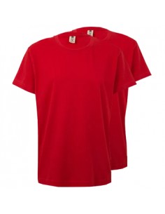 T-Shirt Criança Algodão 155g Vermelho Tamanho 5/6 Pack 2un