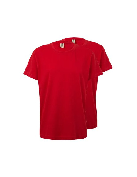 T-Shirt Criança Algodão 155g Vermelho Tamanho 5/6 Pack 2un