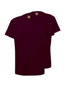 T-Shirt Criança Algodão 155g Bordeaux Tamanho 9/11 Pack 2un