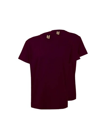 T-Shirt Criança Algodão 155g Bordeaux Tamanho 9/11 Pack 2un