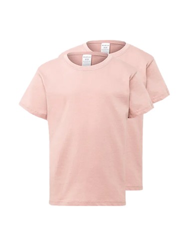 T-Shirt Criança Algodão 155g Rosa Pastel Tamanho 1/2 Pack2