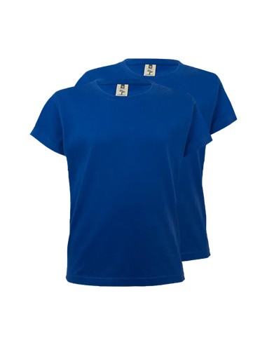 T-Shirt Criança Algodão 155g Azul Índigo Tamanho 1/2 Pack2