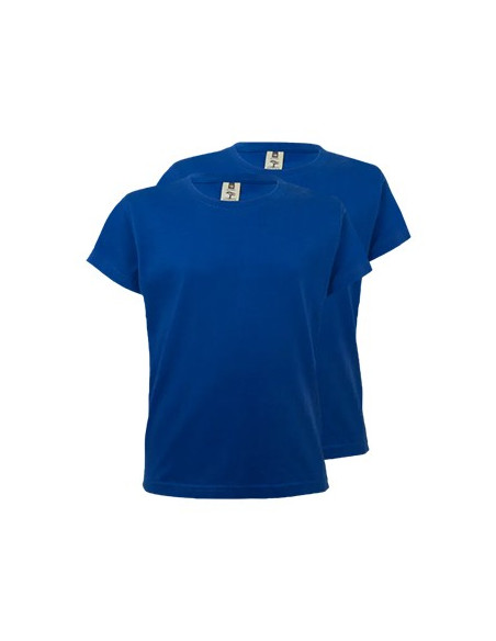 T-Shirt Criança Algodão 155g Azul Índigo Tamanho 5/6 Pack2