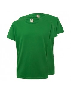 T-Shirt Criança Algodão 155g Verde Kelly Tamanho 12/14 Pack2